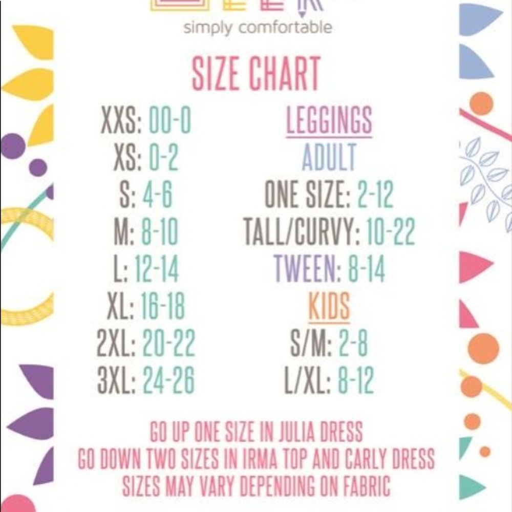 LulaRoe TC leggings; floral red orange teal black - Picture 7 of 7